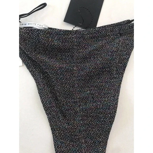 White Fox Boutique Boardwalk Rainbow Lurex String Bikini Bottom Swim - Picture 8 of 11